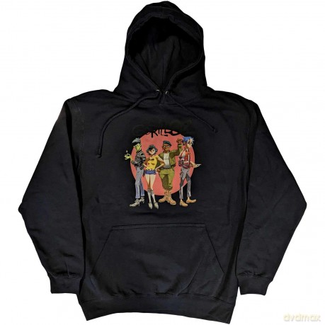 Gorillaz: Unisex Pullover Hoodie: Group Circle Rise (Navy Blue) (Medium)