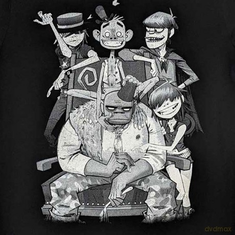 Gorillaz: Unisex T-Shirt: George Spray (Black) (Back Print) (Large)