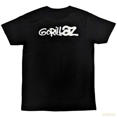 Gorillaz: Unisex T-Shirt: George Spray (Black) (Back Print) (Large)