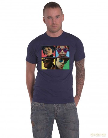 Gorillaz: Unisex T-Shirt: Humanz (Navy Blue) (Small)