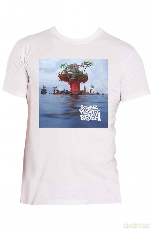 Gorillaz: Unisex T-Shirt: Plastic Beach (White) (Medium)