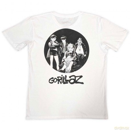 Gorillaz: Unisex T-Shirt: Song Machine Brush Logo (White) (Back Print) (X-Large)
