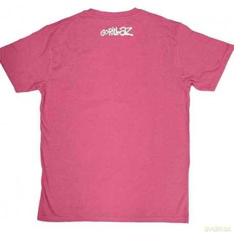 Gorillaz: Unisex T-Shirt: The Static Channel (Pink) (Back Print) (X-Large)