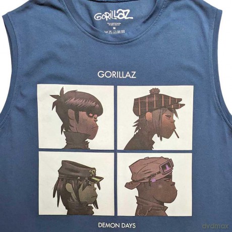 Gorillaz: Unisex Tank T-Shirt: Demon Days (Denim Blue) (X-Large)