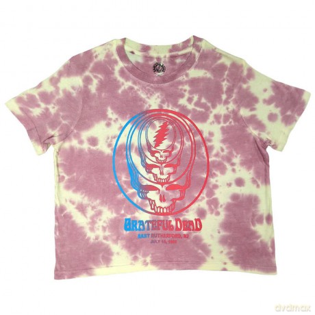 Grateful Dead: Ladies Crop Top: Concentric Skulls (Pink) (Wash Collection) (Small)
