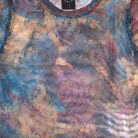Grateful Dead: Ladies Long Sleeve Crop Top: Stealy AOP (Purple) (Mesh) (XX-Large)