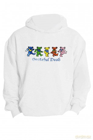 Grateful Dead: Unisex Pullover Hoodie: Dancing Bears (White) (Large)