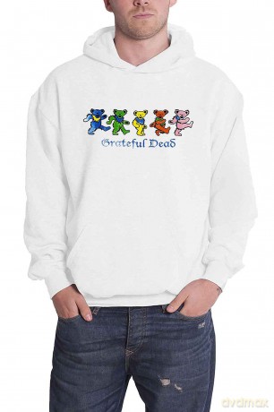 Grateful Dead: Unisex Pullover Hoodie: Dancing Bears (White) (Small)