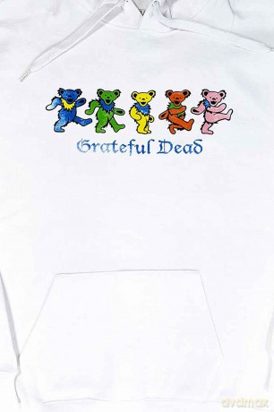 Grateful Dead: Unisex Pullover Hoodie: Dancing Bears (White) (Small)