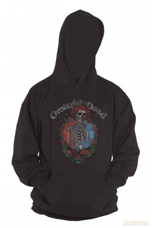 Grateful Dead: Unisex Pullover Hoodie: Floral Stealie (Black) (Medium)