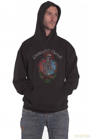 Grateful Dead: Unisex Pullover Hoodie: Floral Stealie (Black) (X-Large)