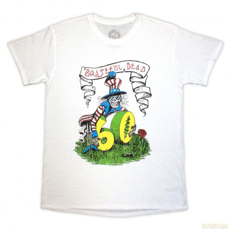 Grateful Dead: Unisex T-Shirt: 60th Rose Pose (White) (Small)