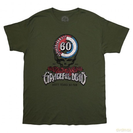Grateful Dead: Unisex T-Shirt: 60th Roses (Green) (X-Large)