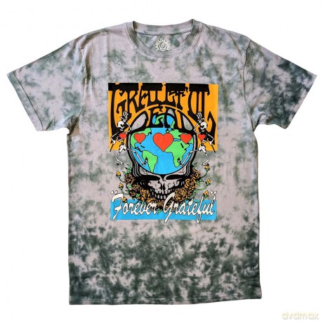 Grateful Dead: Unisex T-Shirt: Forever Grateful (Green) (Wash Collection) (Large)