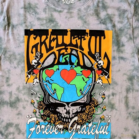 Grateful Dead: Unisex T-Shirt: Forever Grateful (Green) (Wash Collection) (Large)
