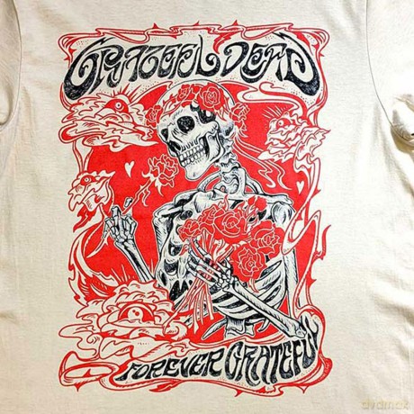 Grateful Dead: Unisex T-Shirt: Forever Red Frame (Sand) (Medium)