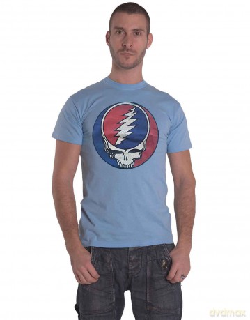 Grateful Dead: Unisex T-Shirt: Steal Your Face Classic (Blue) (Small)