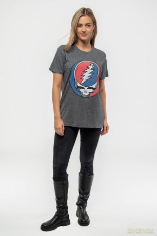 Grateful Dead: Unisex T-Shirt: Steal Your Face Classic (Brindle) (Medium)