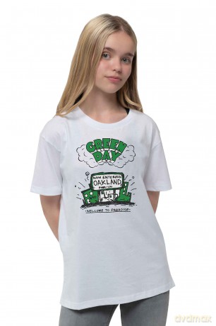 Green Day: Kids T-Shirt: Welcome to Paradise (White) (7-8 Years)