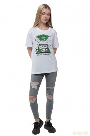 Green Day: Kids T-Shirt: Welcome to Paradise (White) (7-8 Years)