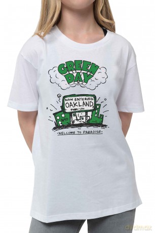 Green Day: Kids T-Shirt: Welcome to Paradise (White) (7-8 Years)