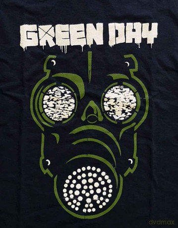 Green Day: Ladies T-Shirt: Green Mask (Navy Blue) (Small)