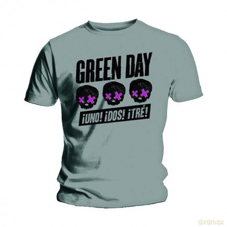 Green Day: Men's Tee: Three Heads Better Than One (Small)