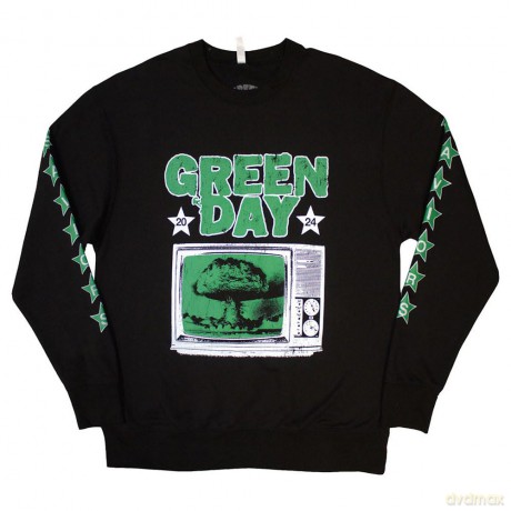 Green Day: Unisex Sweatshirt: TV Explosion (Black) (Sleeve Print) (Small)