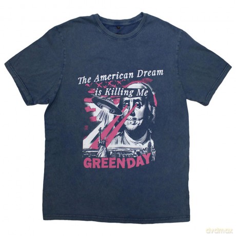 Green Day: Unisex T-Shirt: American Dream (Blue Wash) (Wash Collection) (Large)