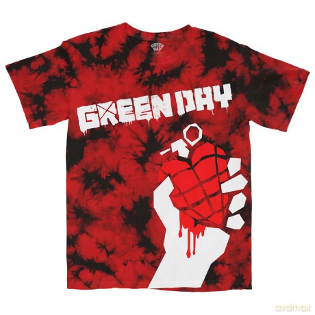 Green Day: Unisex T-Shirt: American Idiot (Red) (Wash Collection) (Small)