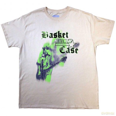 Green Day: Unisex T-Shirt: Basket Case Mic Stand (Sand) (Large)