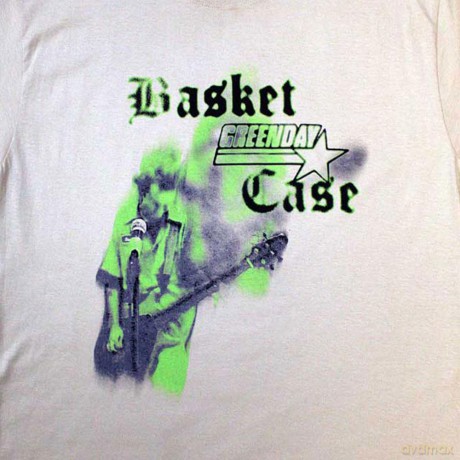 Green Day: Unisex T-Shirt: Basket Case Mic Stand (Sand) (Medium)