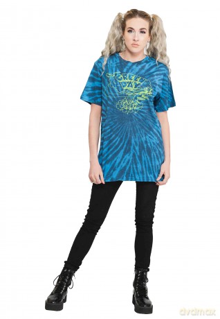 Green Day: Unisex T-Shirt: Dookie Line Art (Blue) (Wash Collection) (Large)