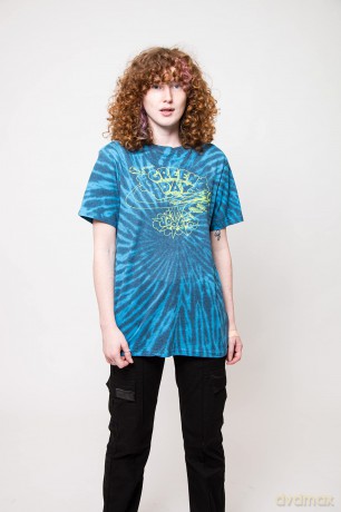 Green Day: Unisex T-Shirt: Dookie Line Art (Blue) (Wash Collection) (Medium)