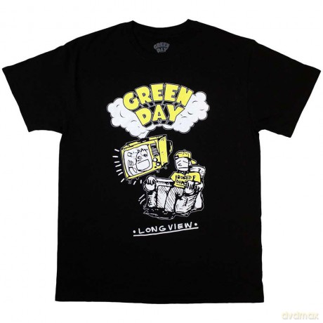 Green Day: Unisex T-Shirt: Longview Doodle (Black) (Medium)
