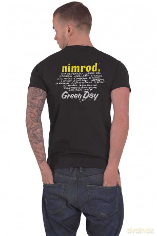 Green Day: Unisex T-Shirt: Nimrod Tracklist (Black) (Back Print) (Large)