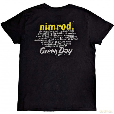 Green Day: Unisex T-Shirt: Nimrod Tracklist (Black) (Back Print) (XX-Large)