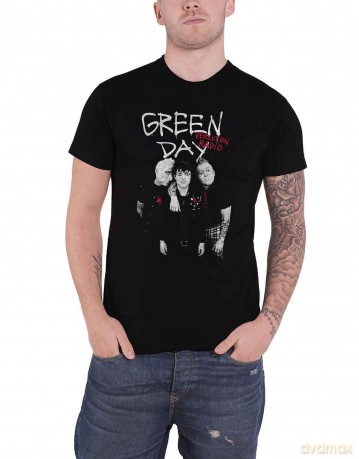 Green Day: Unisex T-Shirt: Red Hot (Black) (Small)