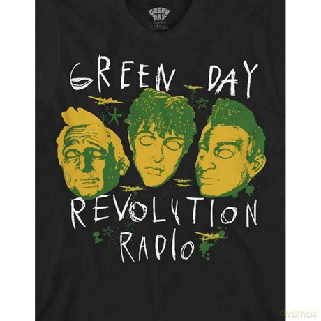 Green Day: Unisex T-Shirt: Scribble Mask (Black) (Small)