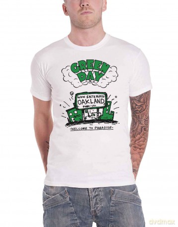Green Day: Unisex T-Shirt: Welcome to Paradise (White) (Medium)