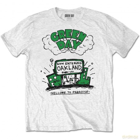 Green Day: Unisex T-Shirt: Welcome to Paradise (White) (Medium)