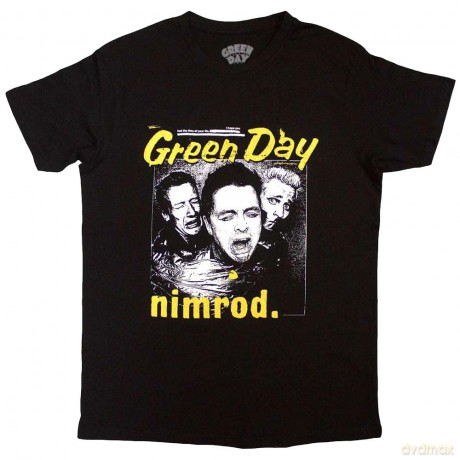 Green Day: Unisex T-Shirt: Yellow Pick -Nimrod (Black) (Medium)