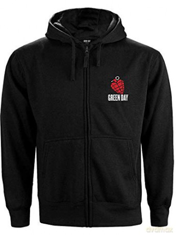 Green Day: Unisex Zipped Hoodie: American Idiot (Back Print) (Large)