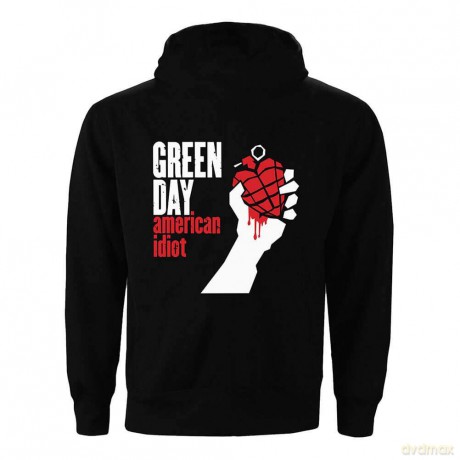 Green Day: Unisex Zipped Hoodie: American Idiot (Back Print) (Medium)
