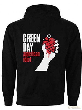 Green Day: Unisex Zipped Hoodie: American Idiot (Back Print) (XX-Large)