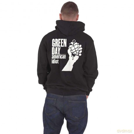 Green Day: Unisex Zipped Hoodie: American Idiot The Musical (Black) (Back Print) (Medium)