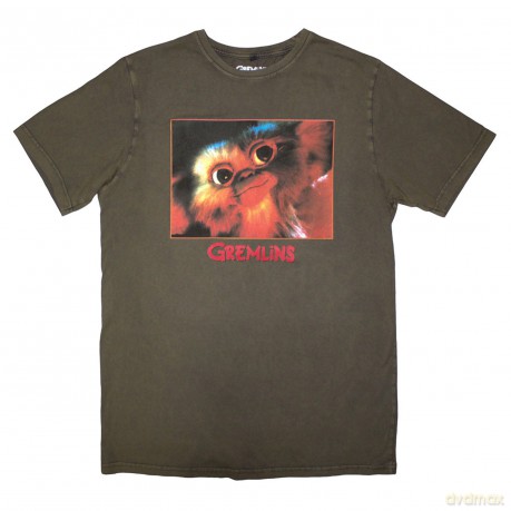 Gremlins: Unisex Stone Wash T-Shirt: Gizmo Photo (Green) (Small)