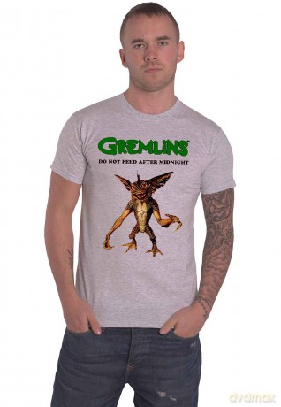 Gremlins: Unisex T-Shirt: Stripe Do Not Feed (Grey) (Large)