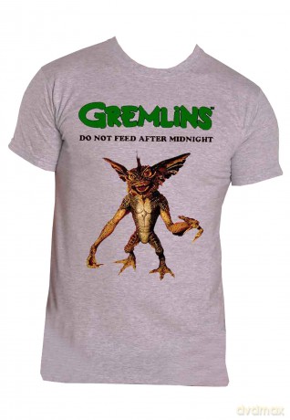 Gremlins: Unisex T-Shirt: Stripe Do Not Feed (Grey) (Medium)