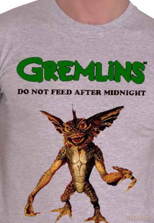 Gremlins: Unisex T-Shirt: Stripe Do Not Feed (Grey) (Medium)